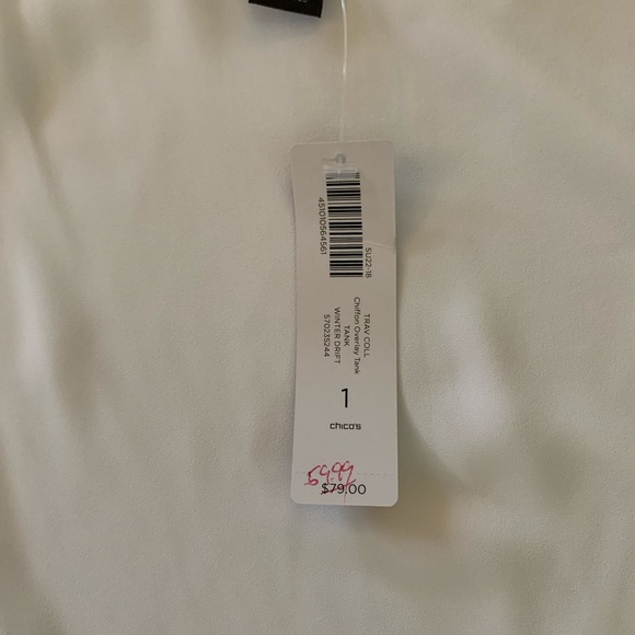 Chico’s travelers white top with black trim - Picture 7 of 7